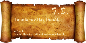 Theodorovits Donát névjegykártya